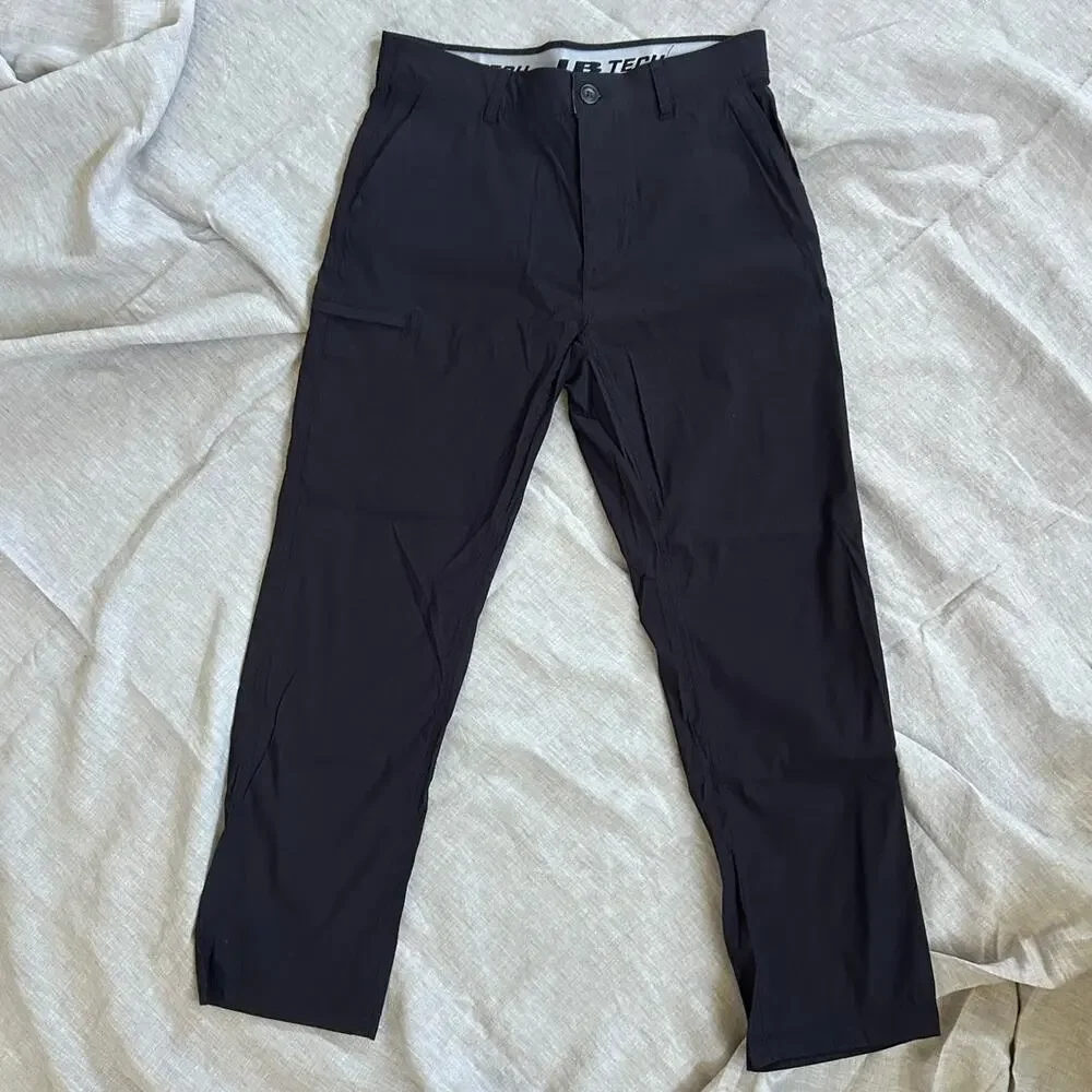 Rainier Men's UB Tech Travel Pants with Sportband Waist, Black, 32x30